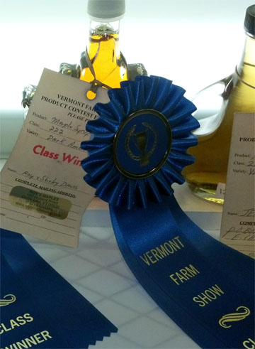 Roy's Maple Syrup won a Blue Ribbon.